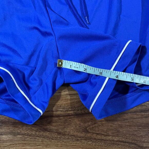 Adidas Climalite Soccer Shorts Blue Drawstring Logo Women’s Size Large - Picture 3 of 8